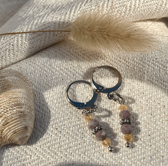 Boucles d’oreilles Prisme Marin Violet