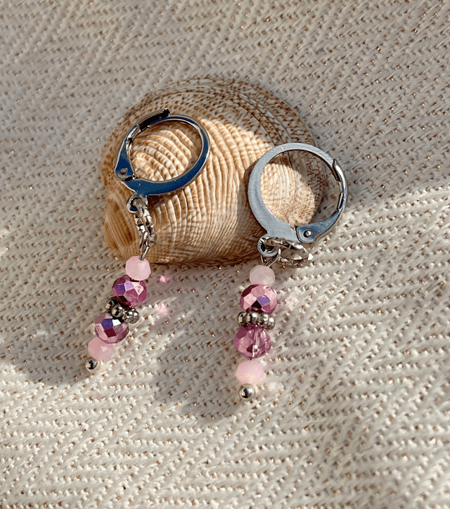 Boucles d’oreilles Prisme Marin Rose